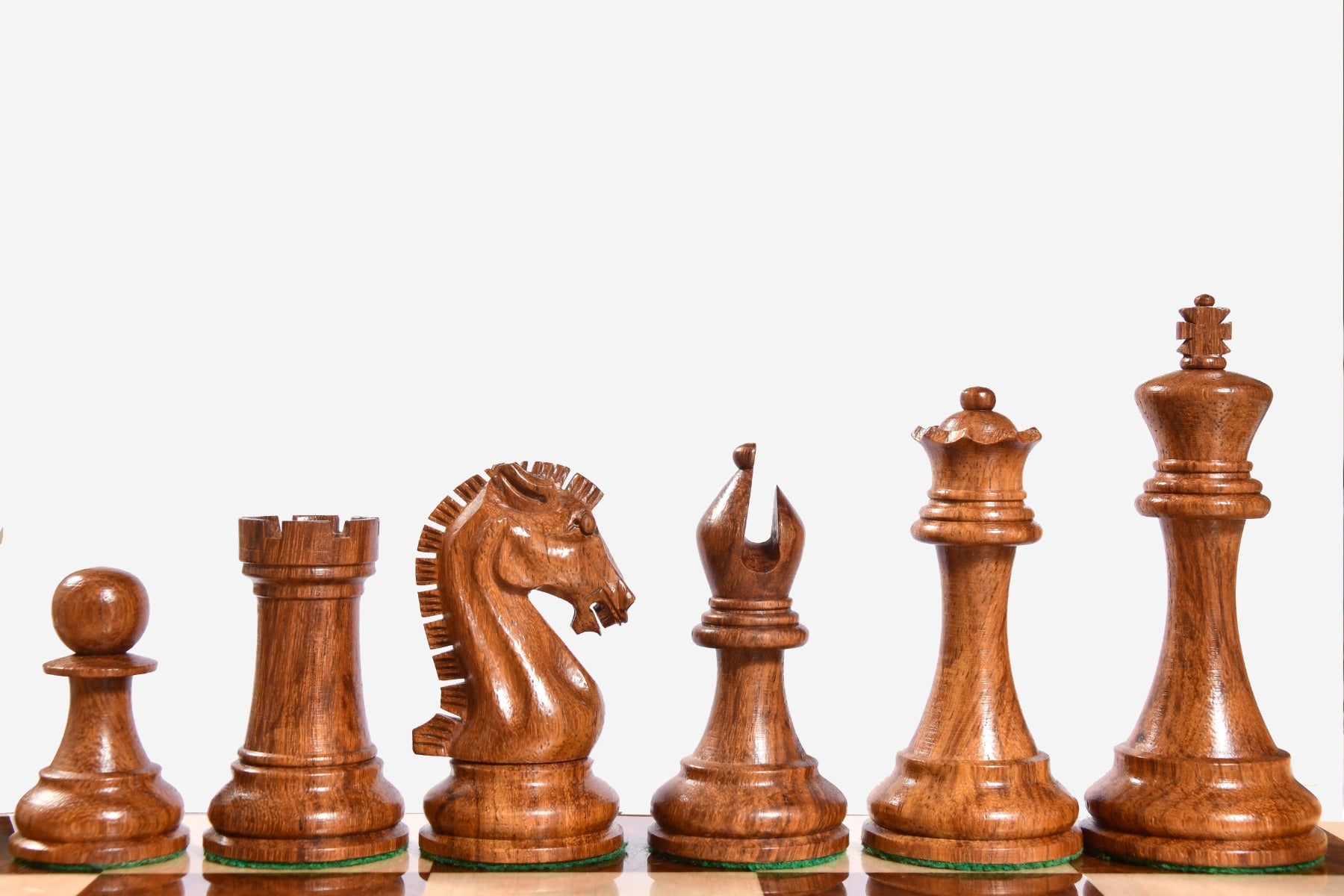 The Craftsman Knight Staunton Chess Pieces in Sheesham Wood & Boxwood - 3.9" King