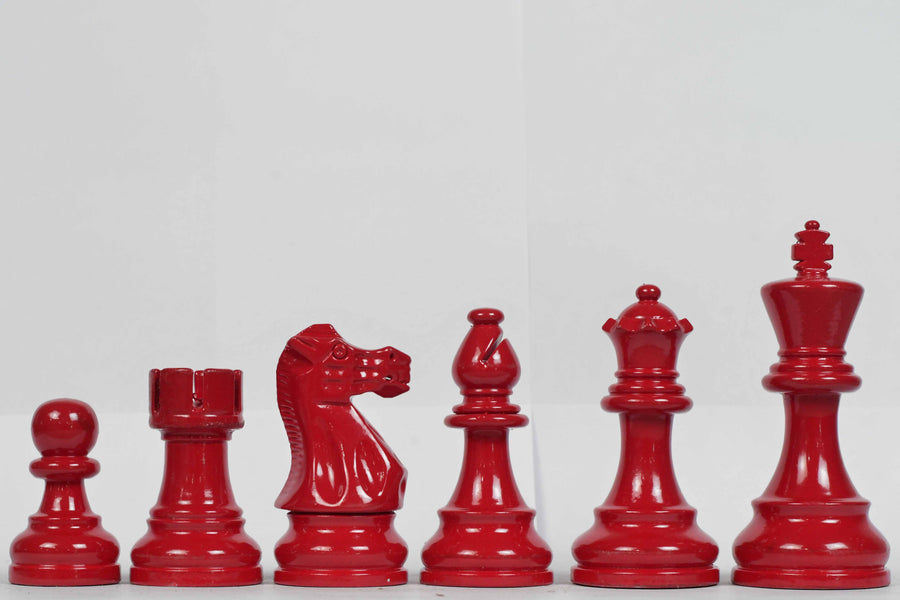Imperfect Smokey Series Chess Pieces in Black Painted & Red Painted Wood - 3.8" King