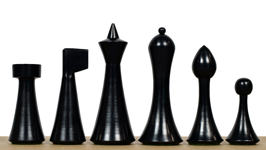 Minimalist Hermann Ohme Chess Pieces in Dyed Boxwood 3.75" King