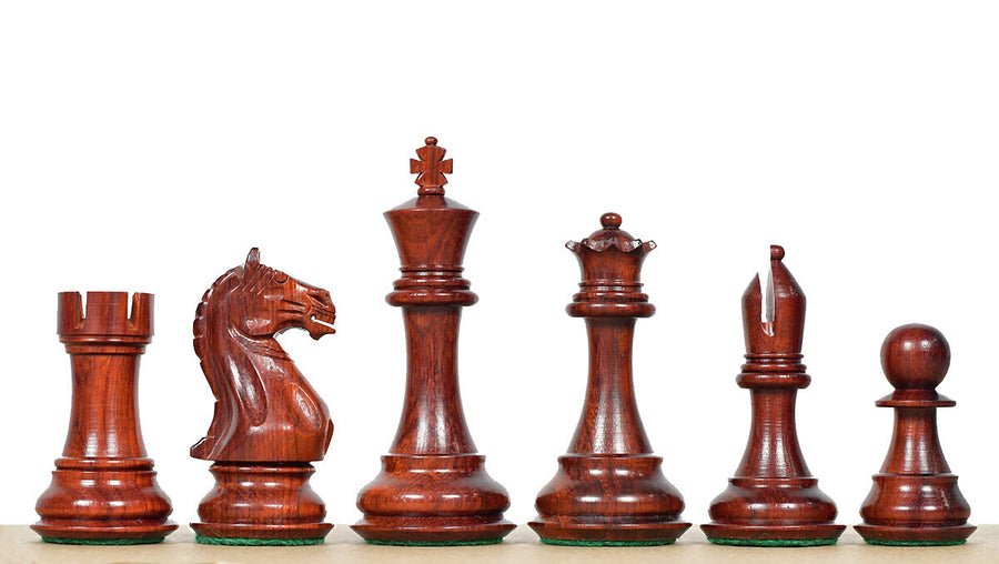 Fierce Knight Staunton Chess Pieces in Bud Rosewood 4.0" King
