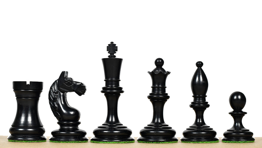 1935 Botvinnik-Flohr Soviet Chess Pieces in Ebony & Boxwood 4" King