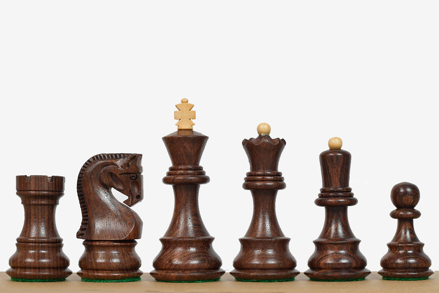 1959 Russian Zagreb Staunton Chess Pieces in Sheesham & Boxwood (3.8" King)