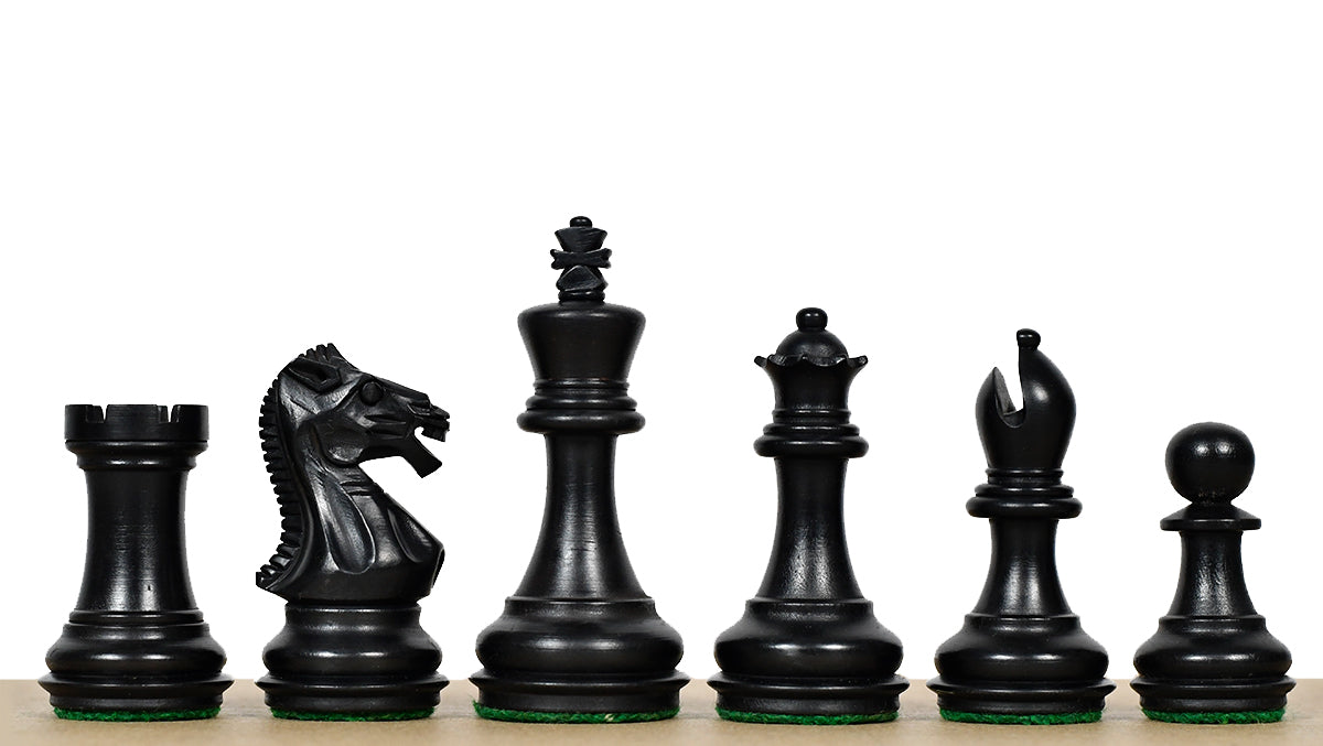 Laughing Knight Series Chess Pieces in Ebonized Boxwood 3.0" King