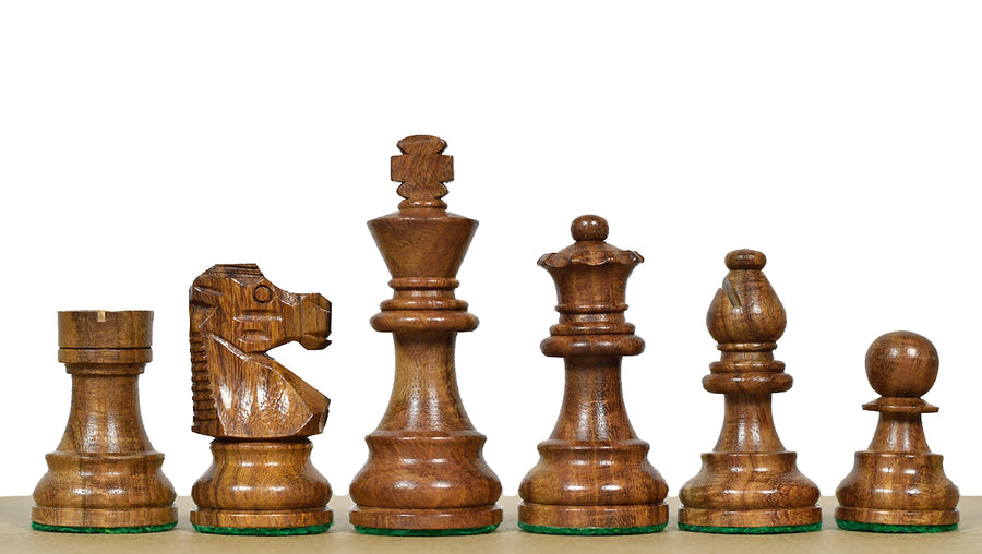 Repro French Lardy Exclusive Chess Pieces in Sheesham Wood  3"- King with Extra Queens