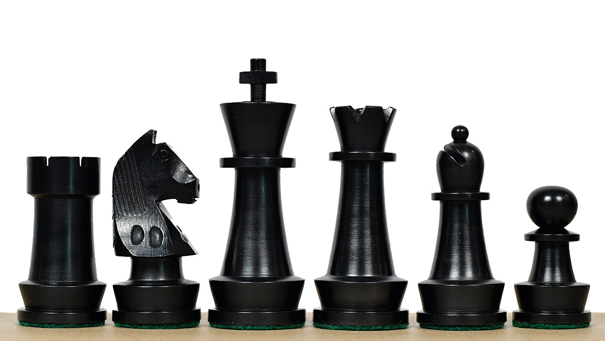 Championship Staunton Chess Pieces Ebonized & Natural Boxwood 3.75"- King