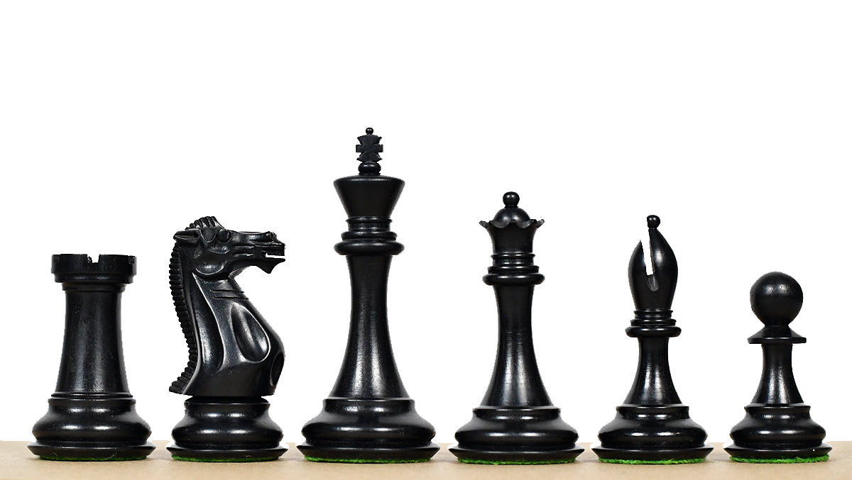 Dominator Staunton Weighted Chess Pieces in Ebony & Boxwood 4.0"- King
