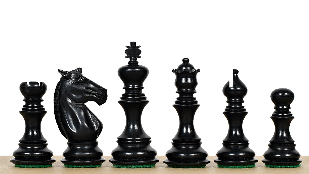 Meghdoot Staunton Chess Pieces in Ebony & Boxwood - 3.2" King