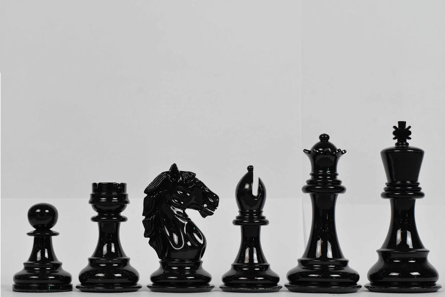 Imperfect Alban Series Chess Pieces in Black Painted & White Painted Wood - 3.8" King