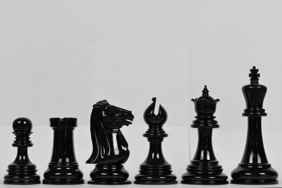 Imperfect Chess Pieces in Black Painted & White Painted Wood - 4.3" King