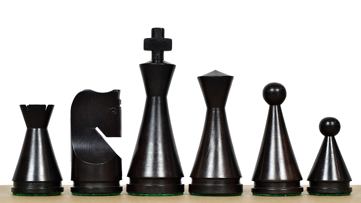 Classic Cone Shaped Chess Pieces Ebonized & Natural Boxwood 4.09"- King