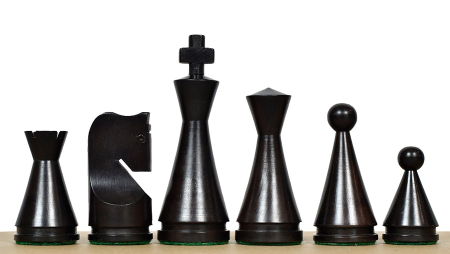 Classic Cone Shaped Chess Pieces Ebonized & Natural Boxwood 4.09"- King
