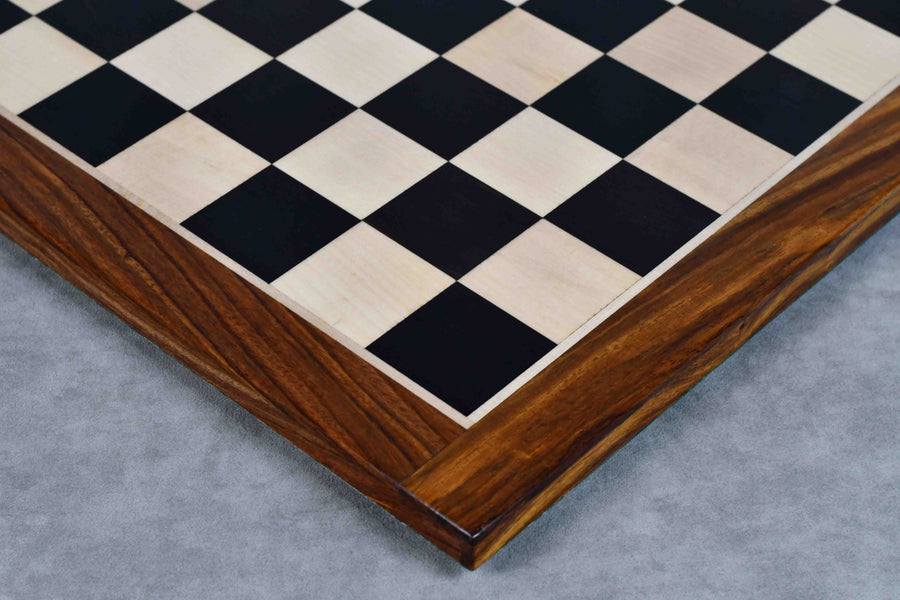 Solid Ebony Maple Chess Board with Sheesham Border 17" (45 mm)
