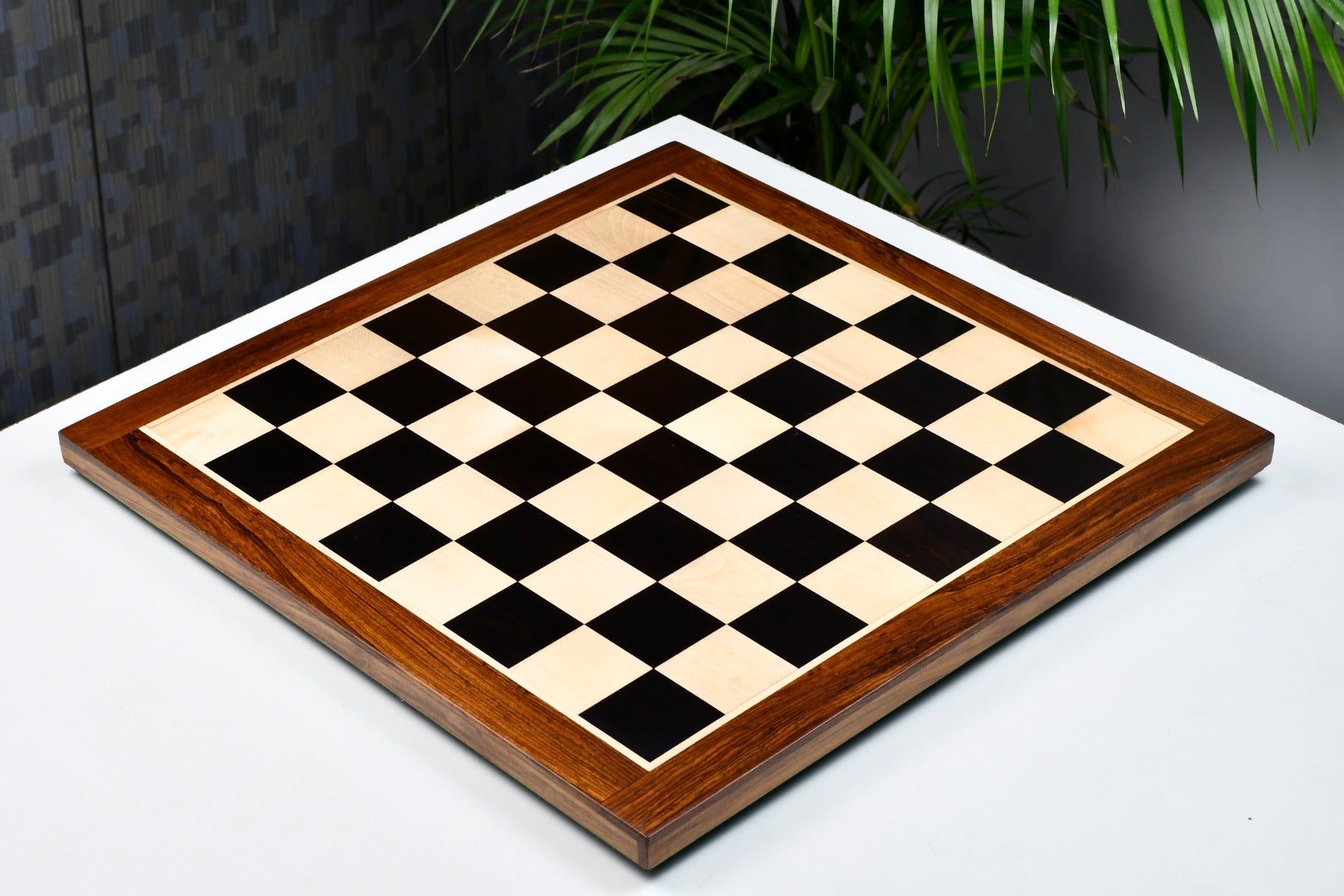 Solid Wooden Indian Chess Board in Genuine Ebony Wood & Maple Wood with Sheesham Wood Border 19" - 50 mm Square By Chessbazaar