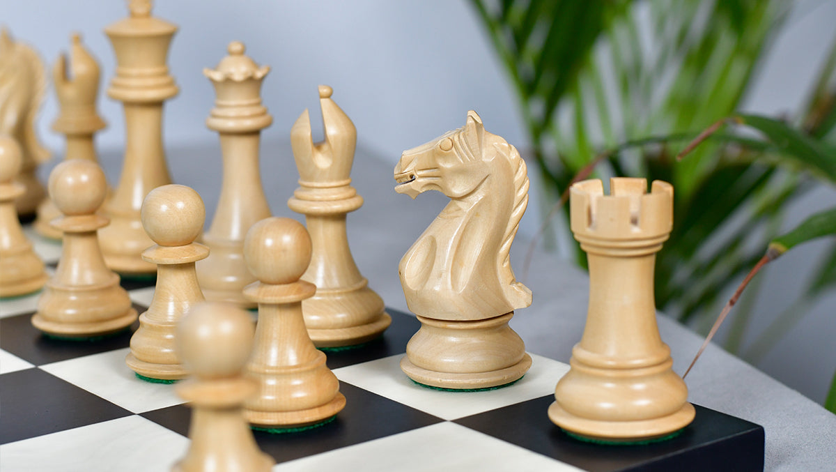 Fierce Knight Staunton Chess Pieces Ebonized Boxwood 4.0" King