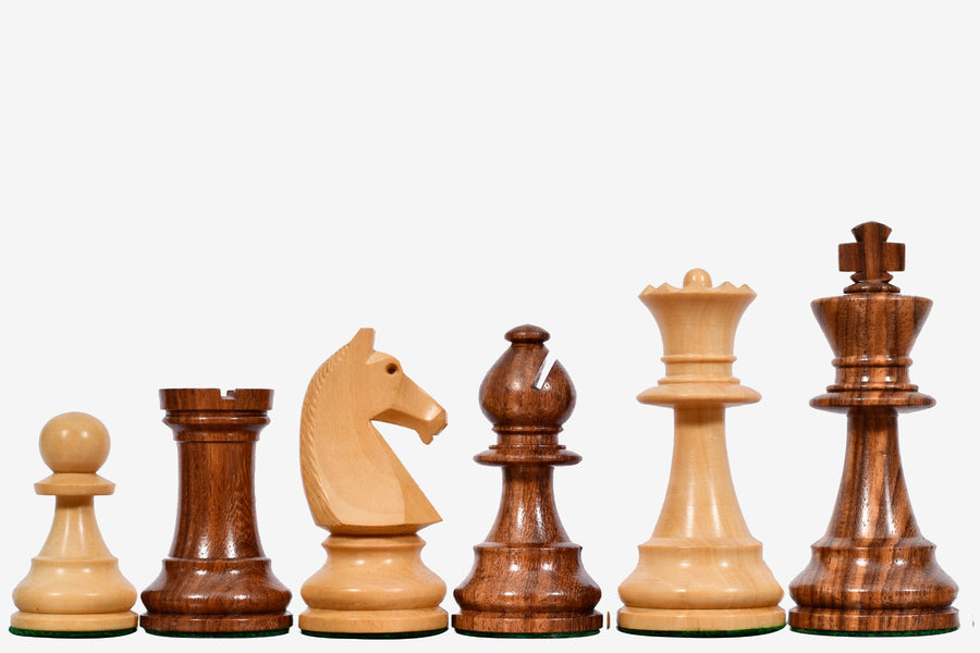 90s French Chavet Championship Chess Pieces Sheesham & Boxwood 3.6"- King
