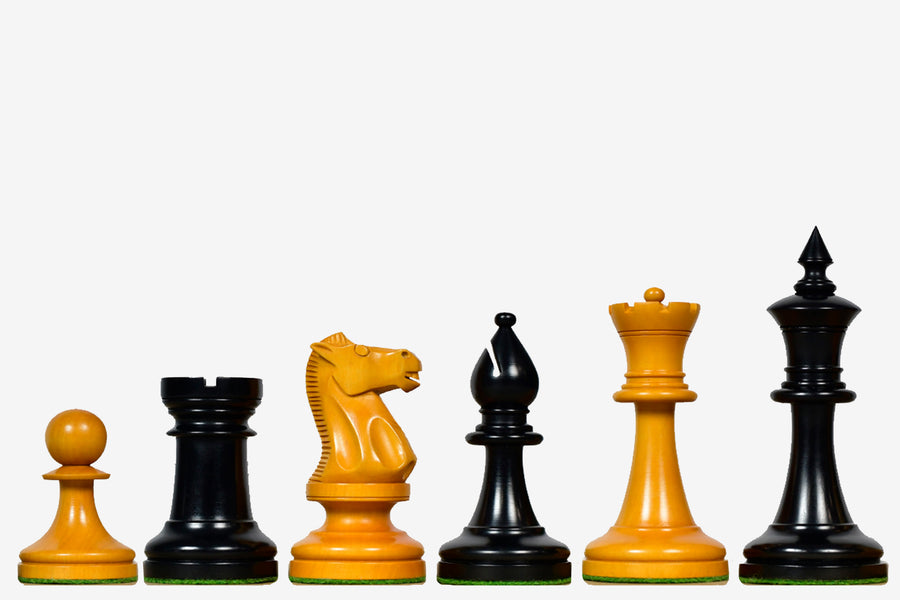 1904 Cambridge Springs Tournament Chess Pieces Ebonized Boxwood 4" - King