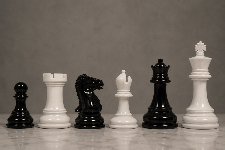 Chess Pieces Black & White Painted Boxwood 3.8" - Slightly Imperfect | CHESSBAZAAR