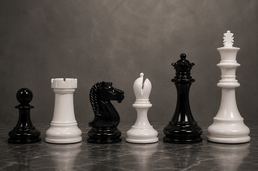Chess Pieces White & Black Painted Boxwood 4.7" - Slightly Imperfect | CHESSBAZAAR