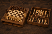 Travel Magnetic Chess Set Sheesham & Boxwood Dice Stones - Slightly Imperfect | CHESSBAZAAR