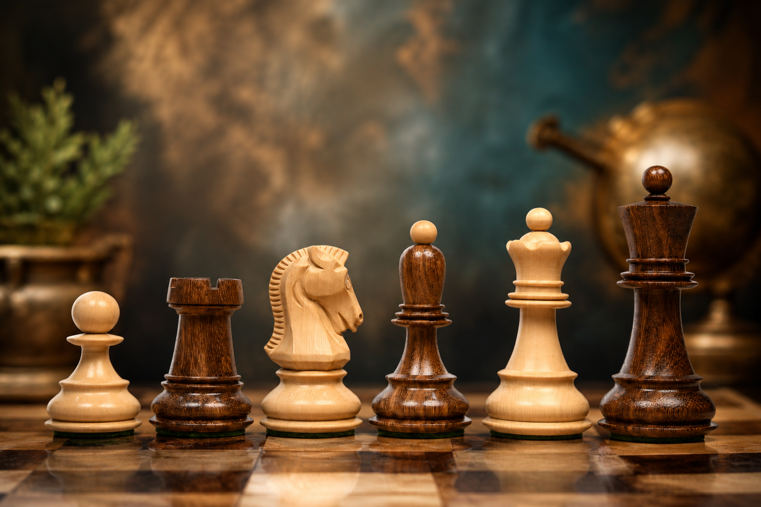 1950 Dubrovnik Bobby Fischer Chess Pieces Sheesham & Boxwood 3.75" King