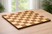 Minimalist Walnut Maple Wooden Chess Board Matte Finish Borderless Chess Board 19" - 60 mm