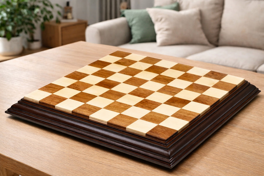 Luxury Sheesham & Maple Chess Board 21" (56mm Squares)