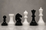 Chess Pieces Black & White Painted Boxwood 3.9" - Slightly Imperfect