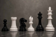 Chess Pieces White & Black Painted Boxwood 4.7" - Slightly Imperfect