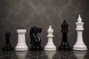 Reproduced Chess Set Black & White Painted Wood 4" - Slightly Imperfect | CHESSBAZAAR