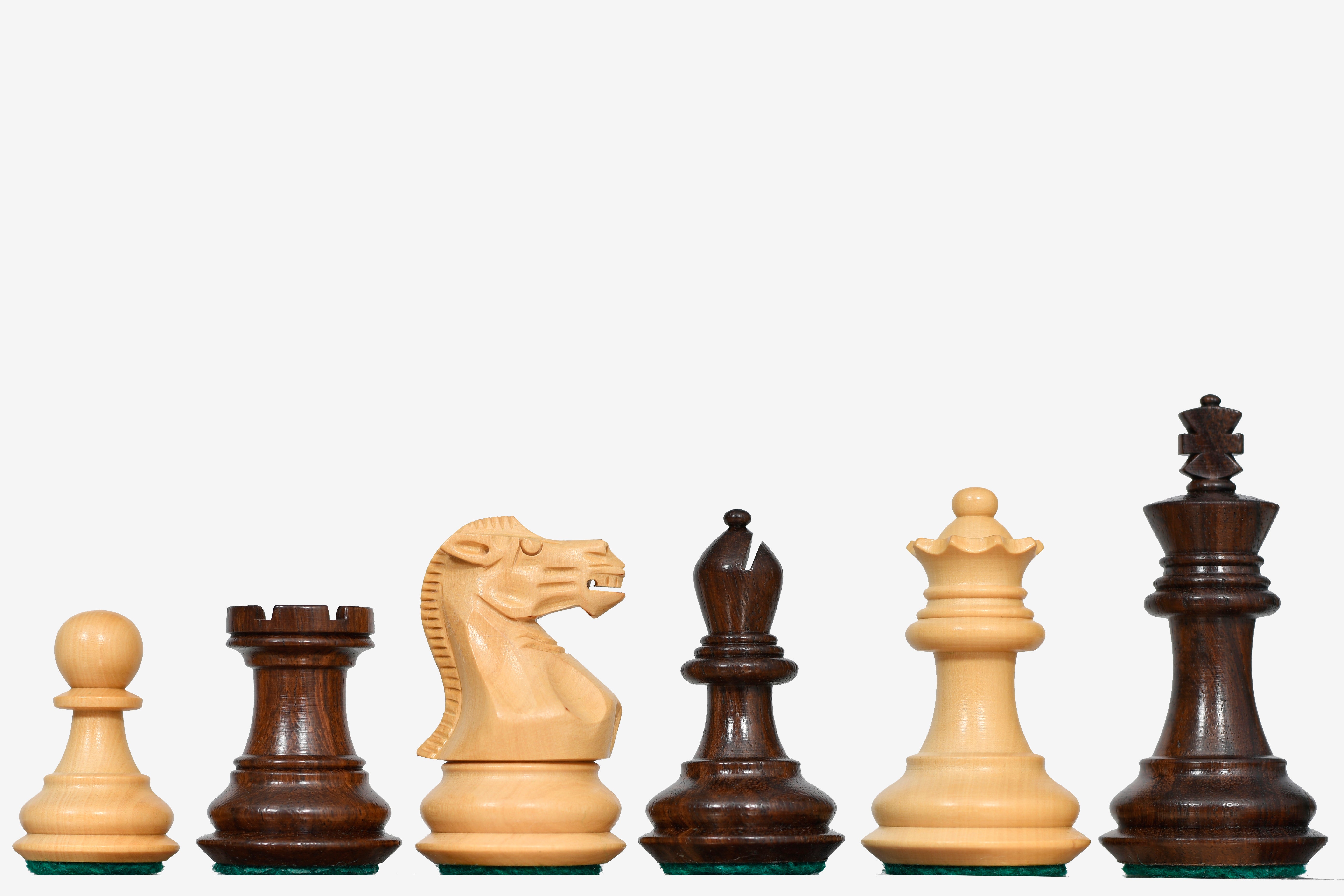 The Collector Series Wooden Staunton Chess Pieces in Sheesham & Boxwood - 2.6" King