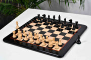 Contemporary Staunton Ebony Chess Pieces 3.0" with 18" Ebony Board