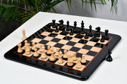 The Classic 101 Staunton Series Club Size Ebony Chess Pieces with 18" Ebony Chessboard - 3.0" King