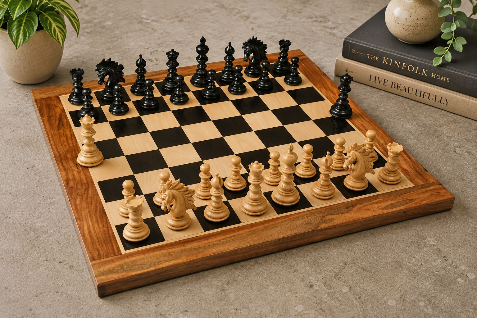 St. Petersburg Luxury Chess Set Ebony & Boxwood 4.2" with Board & Box