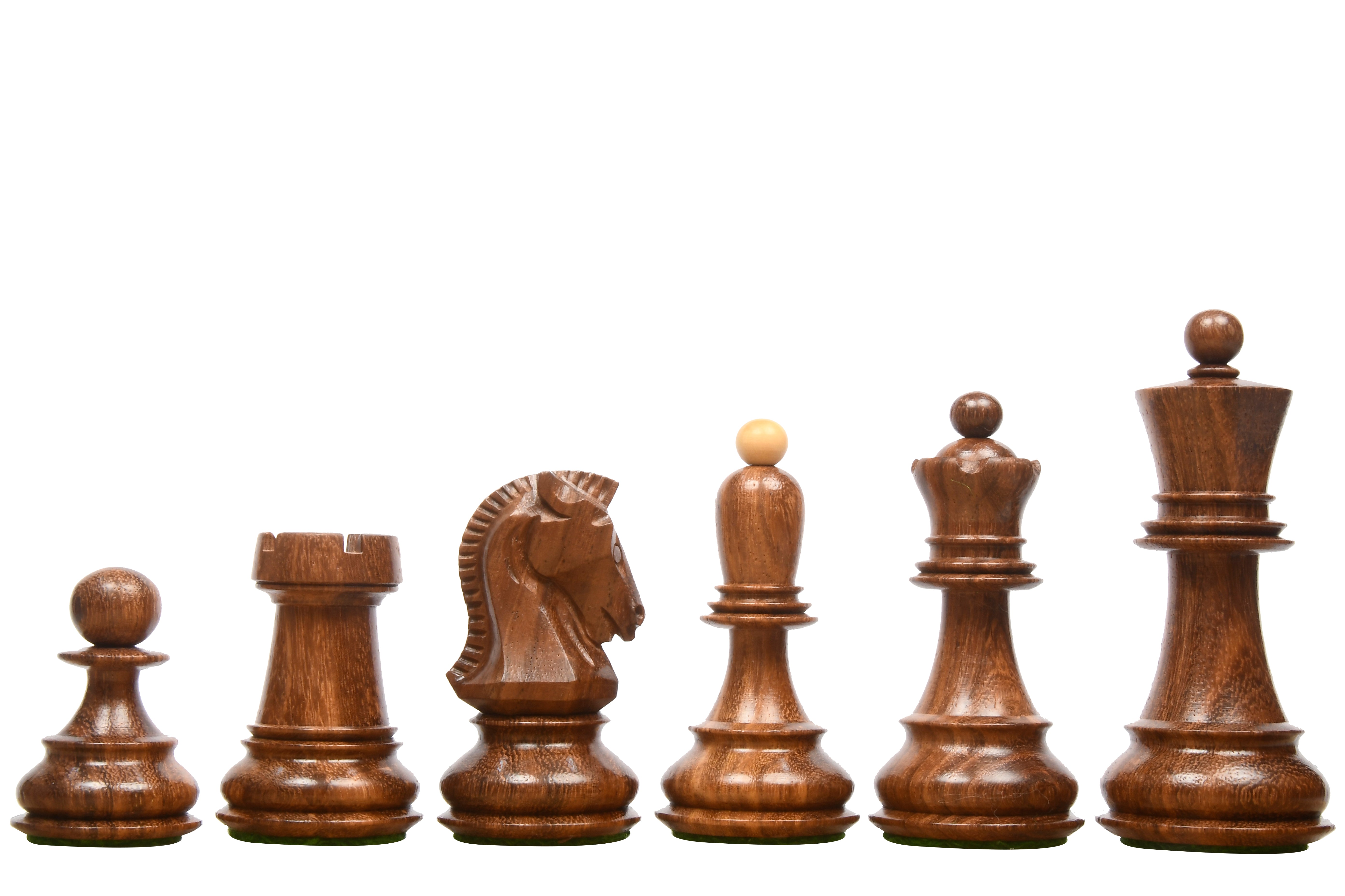 1950 Reproduced Dubrovnik Bobby Fischer Chessmen Version 3.0 in Sheesham/Box Wood - 3.75" King