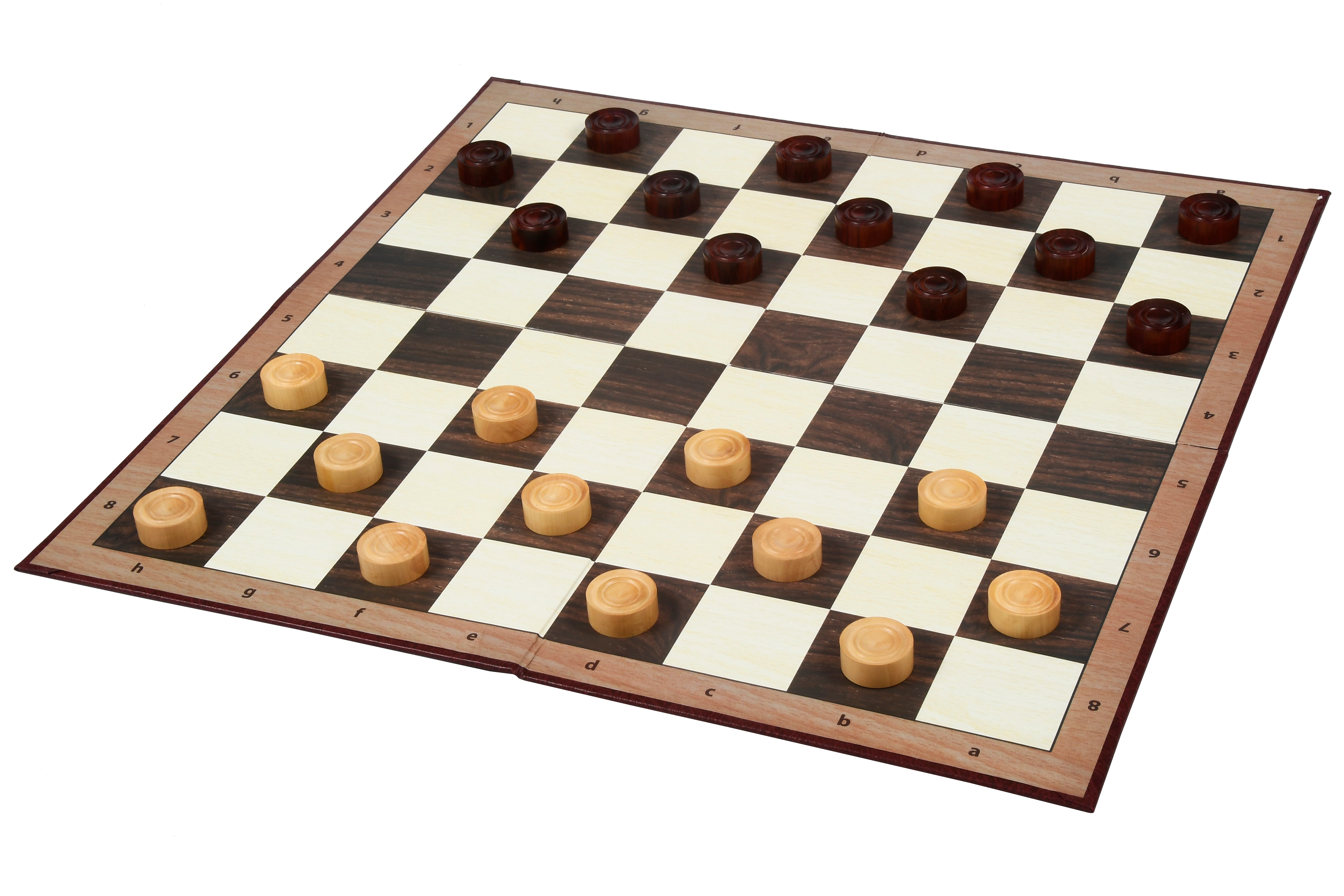 Wooden Checkers / Draught  Set in Bud Rose Wood & Boxwood - 30mm