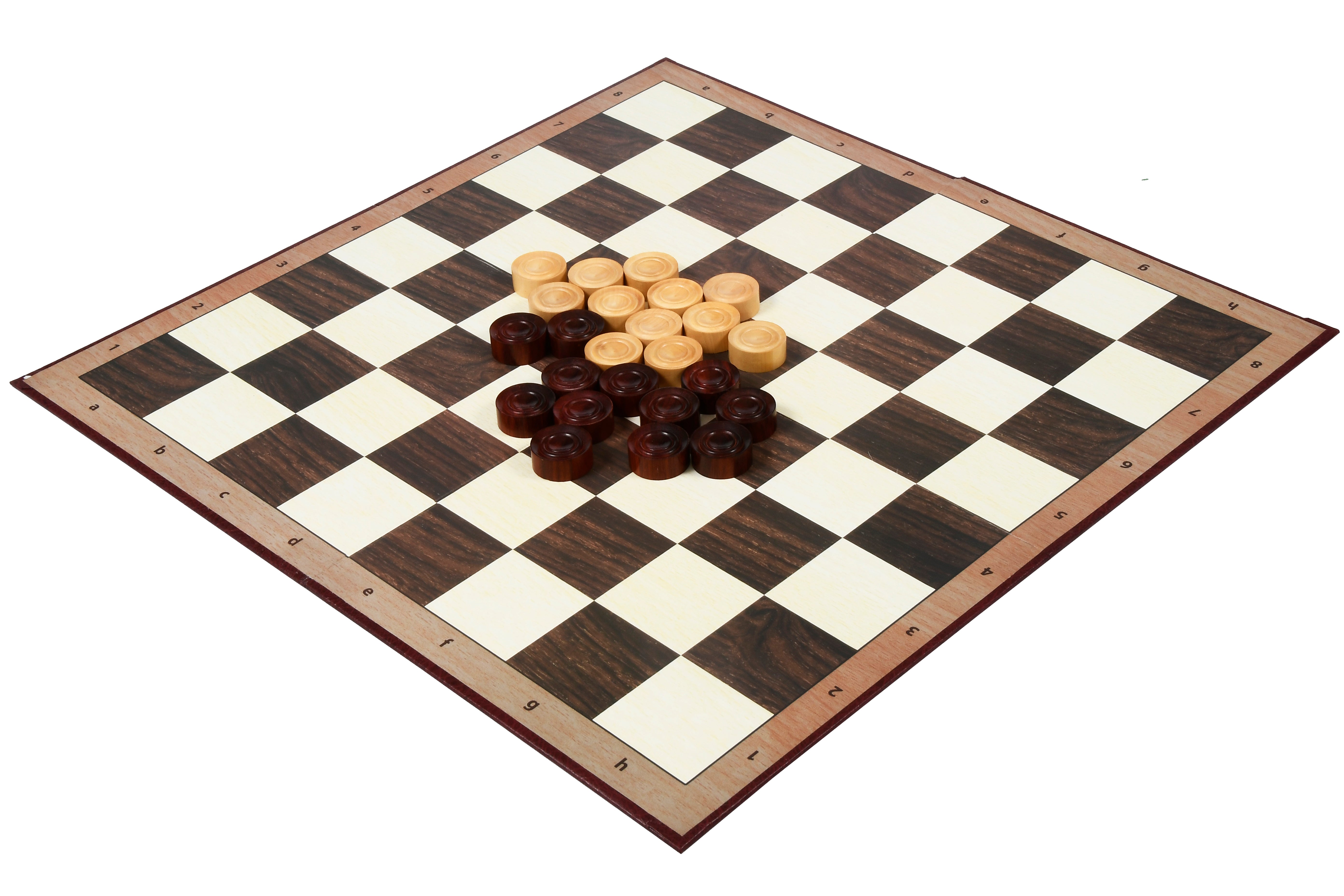Wooden Checkers / Draught  Set in Bud Rose Wood & Boxwood - 30mm