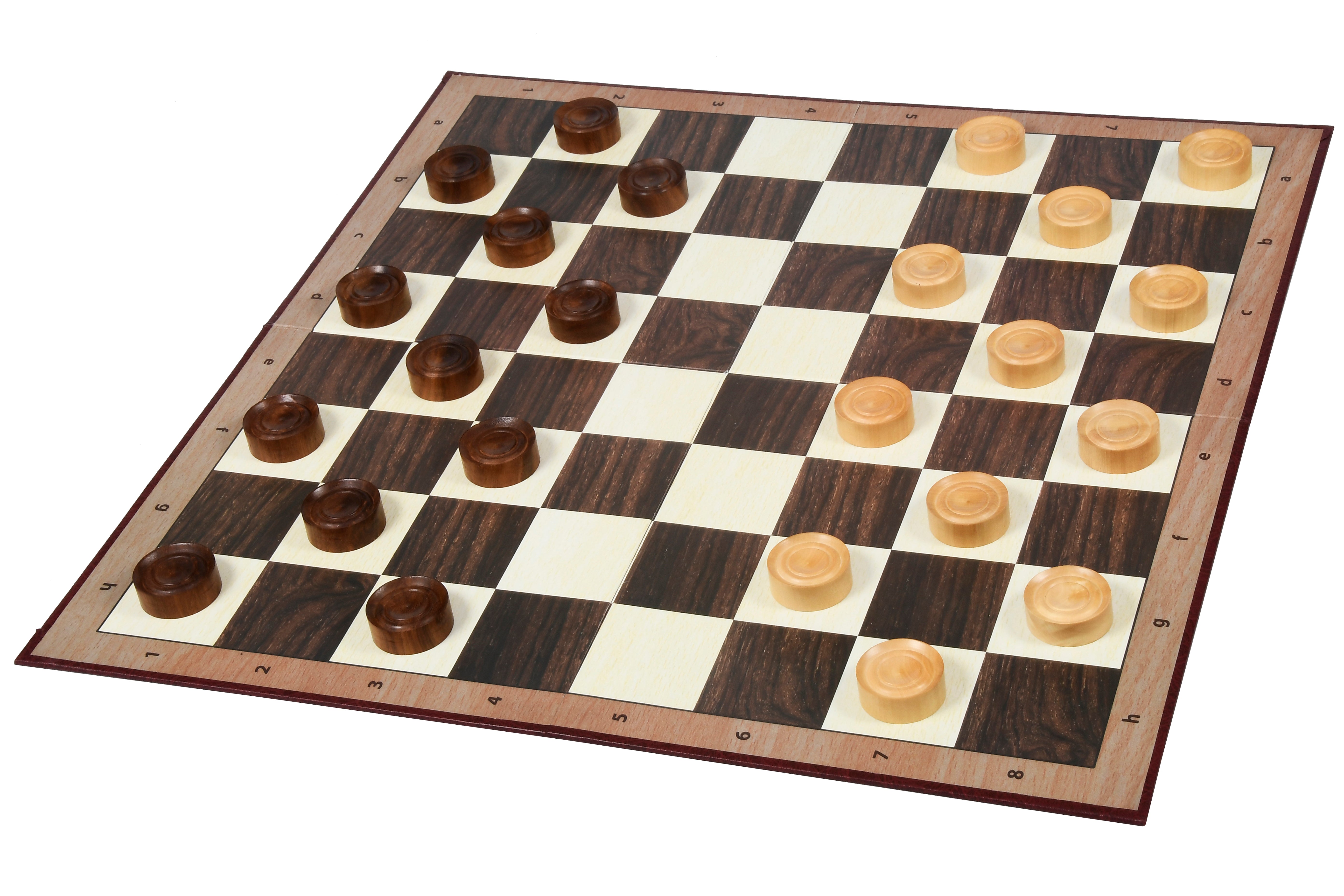 Wooden Checkers / Draught Set in Sheesham & Boxwood - 35mm