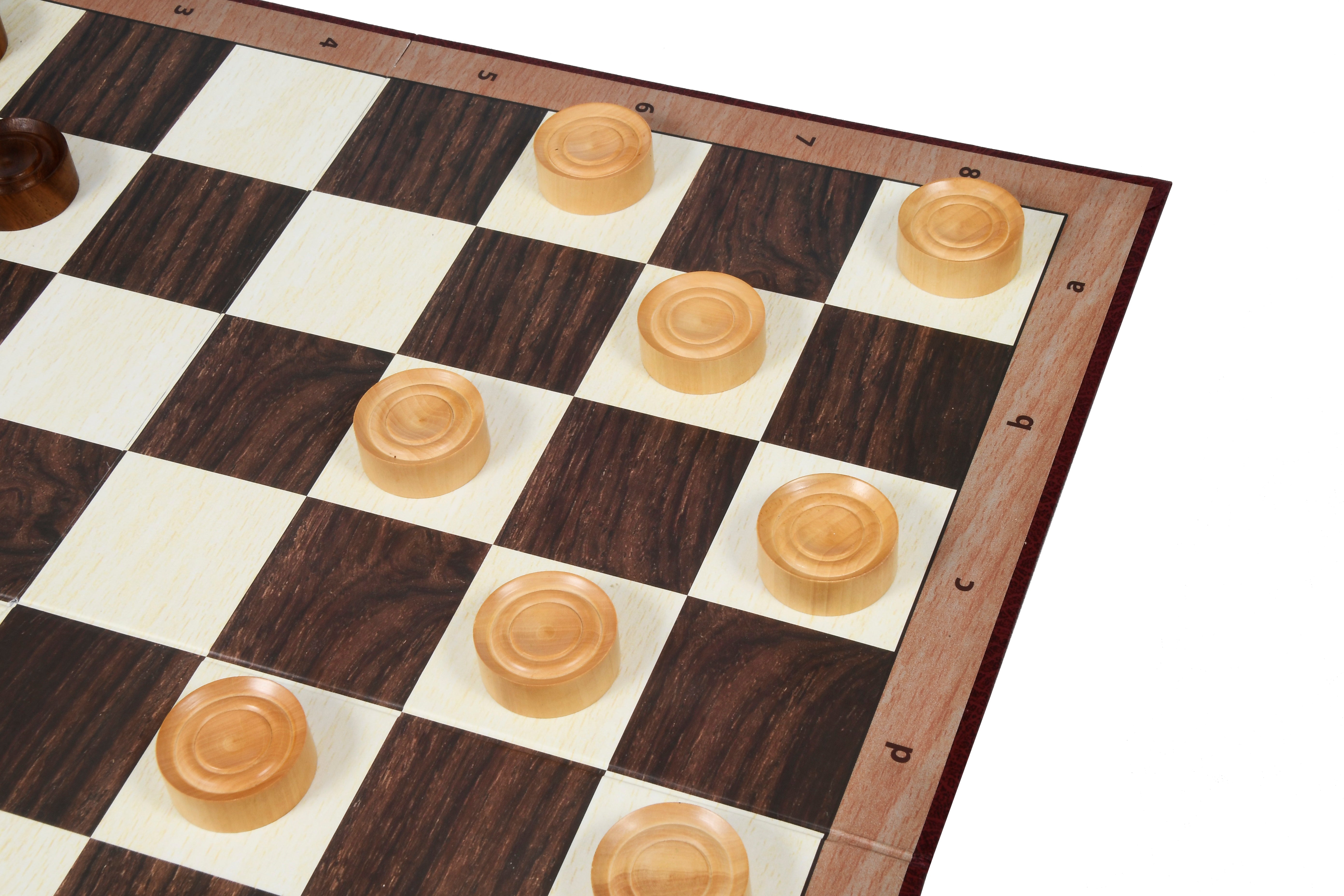 Wooden Checkers / Draught Set in Sheesham & Boxwood - 35mm