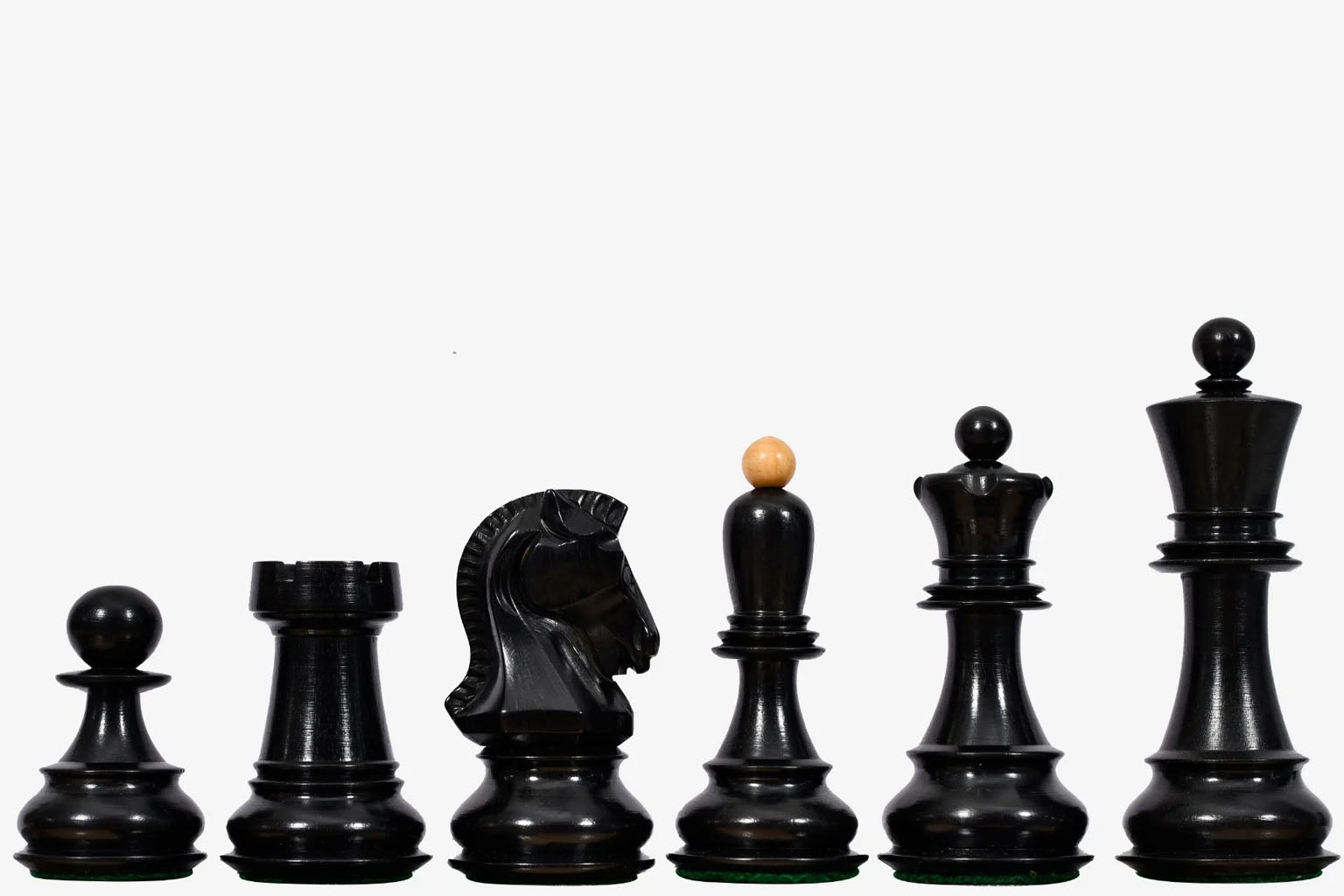 1950 Dubrovnik Bobby Fischer Chess Pieces Ebonized Boxwood 3.75" King