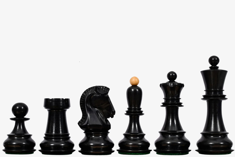1950 Dubrovnik Bobby Fischer Chess Pieces Ebonized Boxwood 3.75" King