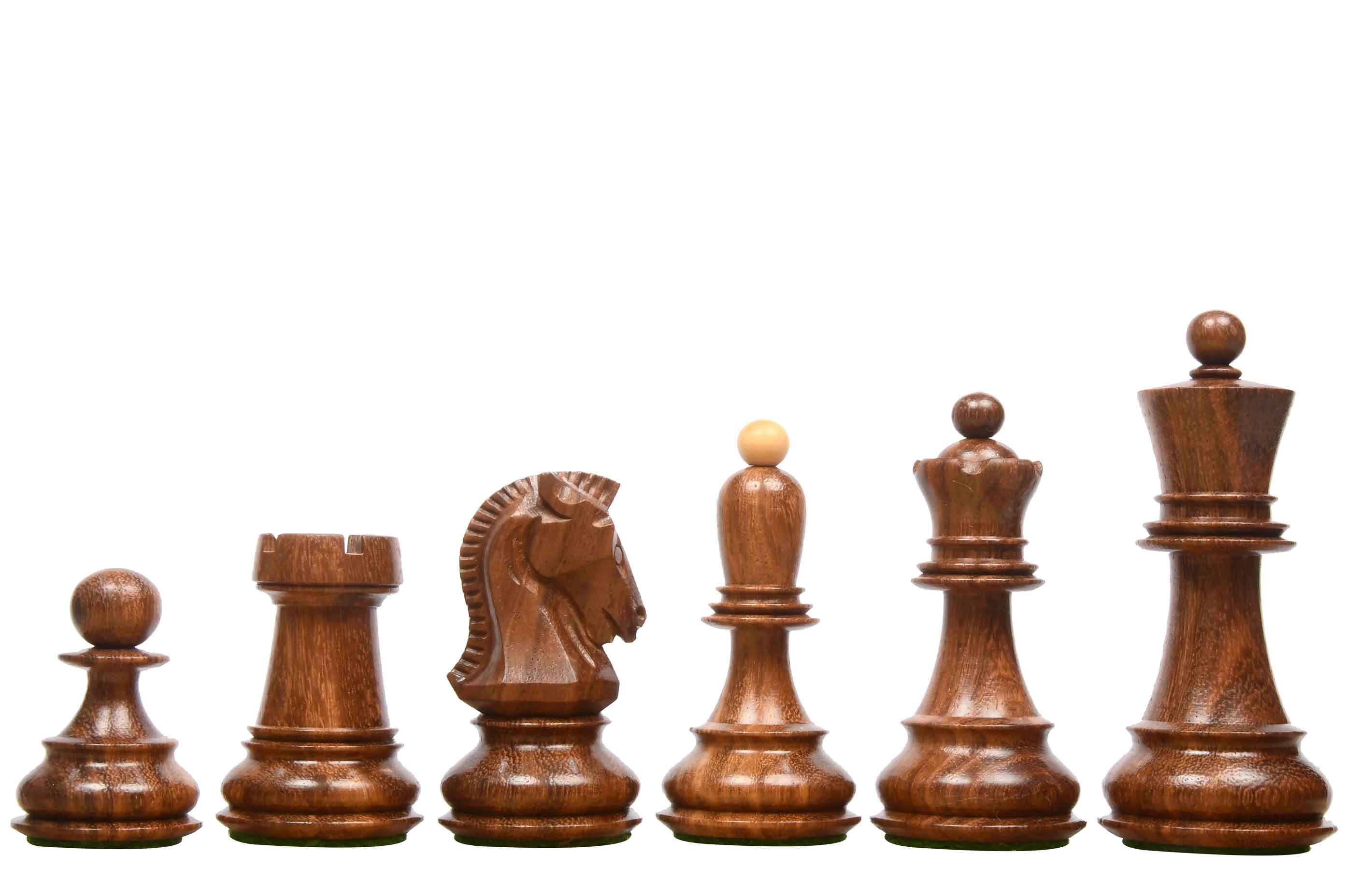 1950 Dubrovnik Bobby Fischer Chess Pieces Sheesham & Boxwood 3.75" King