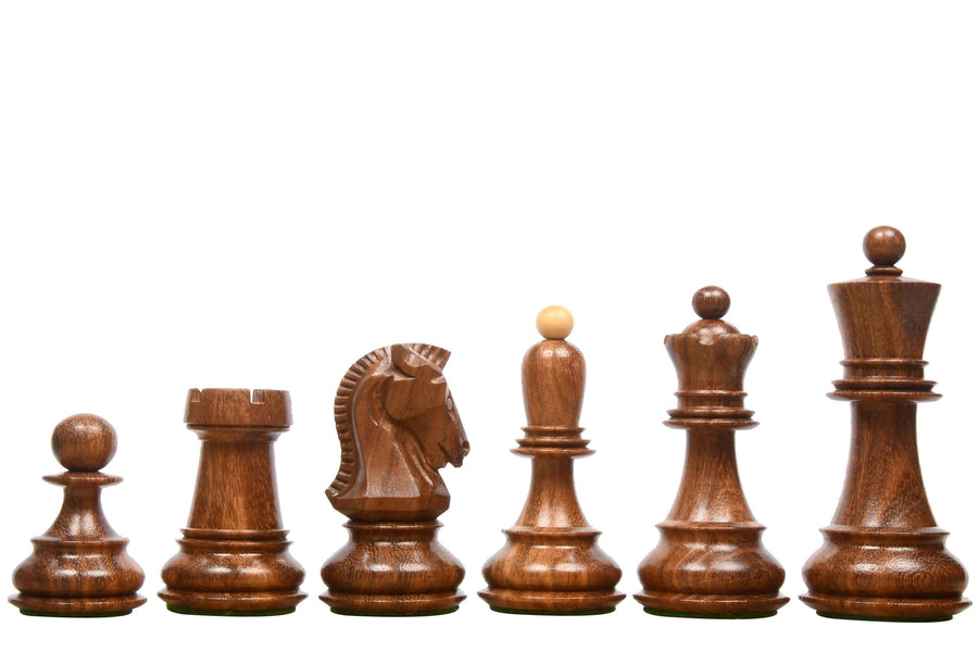 1950 Dubrovnik Bobby Fischer Chess Pieces Sheesham & Boxwood 3.75" King