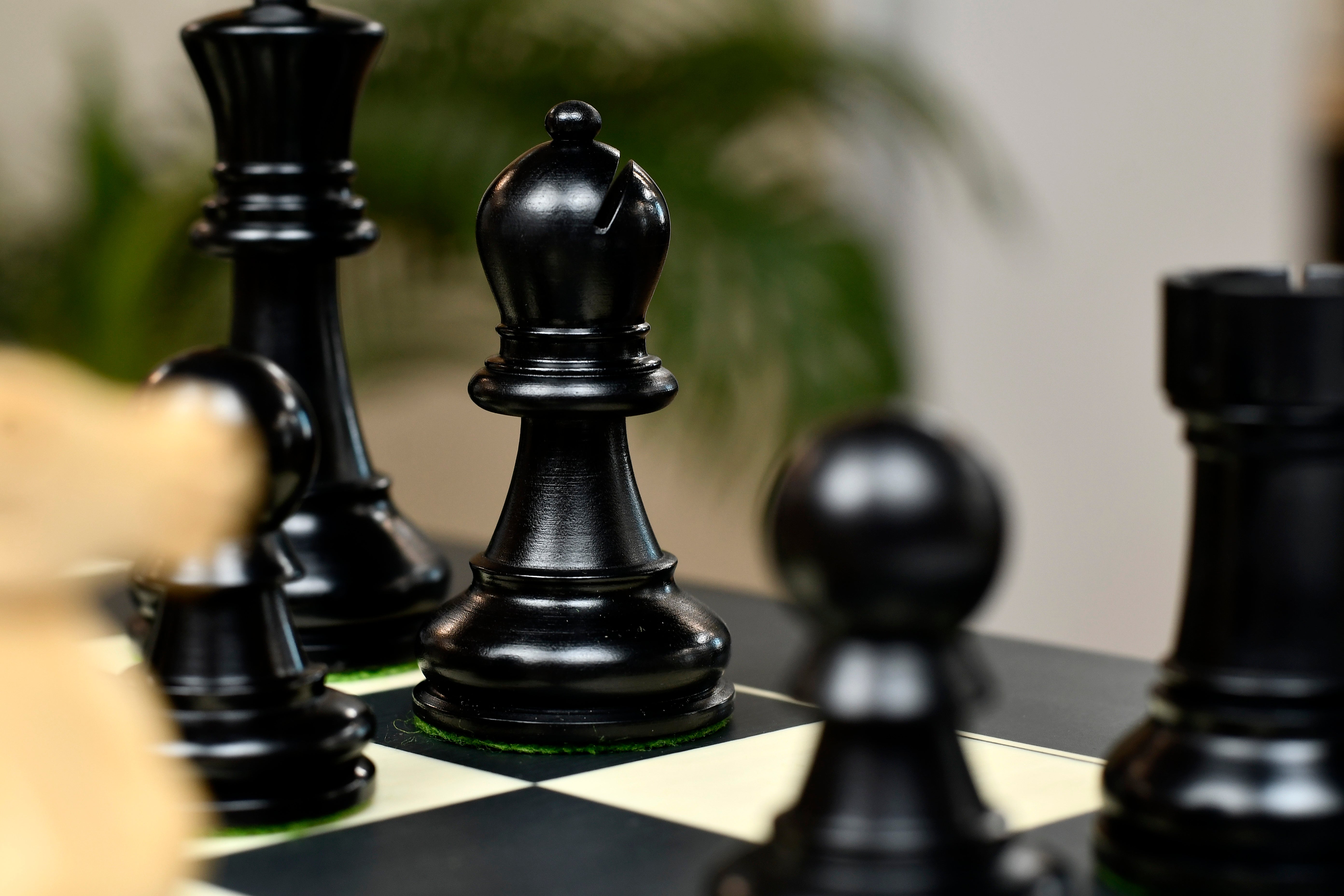 The Ultimate Series Staunton Chess Pieces Only in Ebonized / Boxwood - 3.75" King