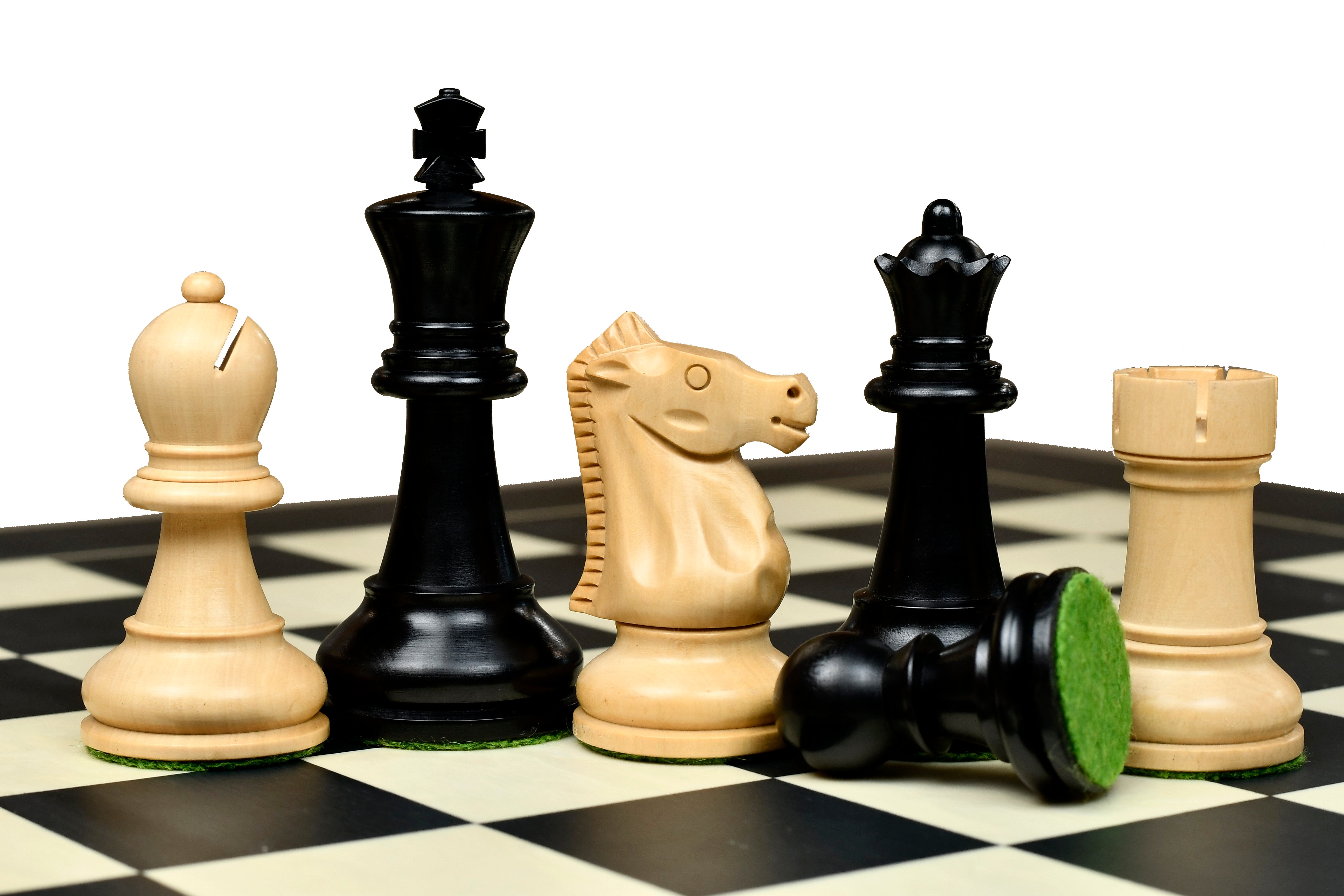The Ultimate Series Staunton Chess Pieces Only in Ebonized / Boxwood - 3.75" King