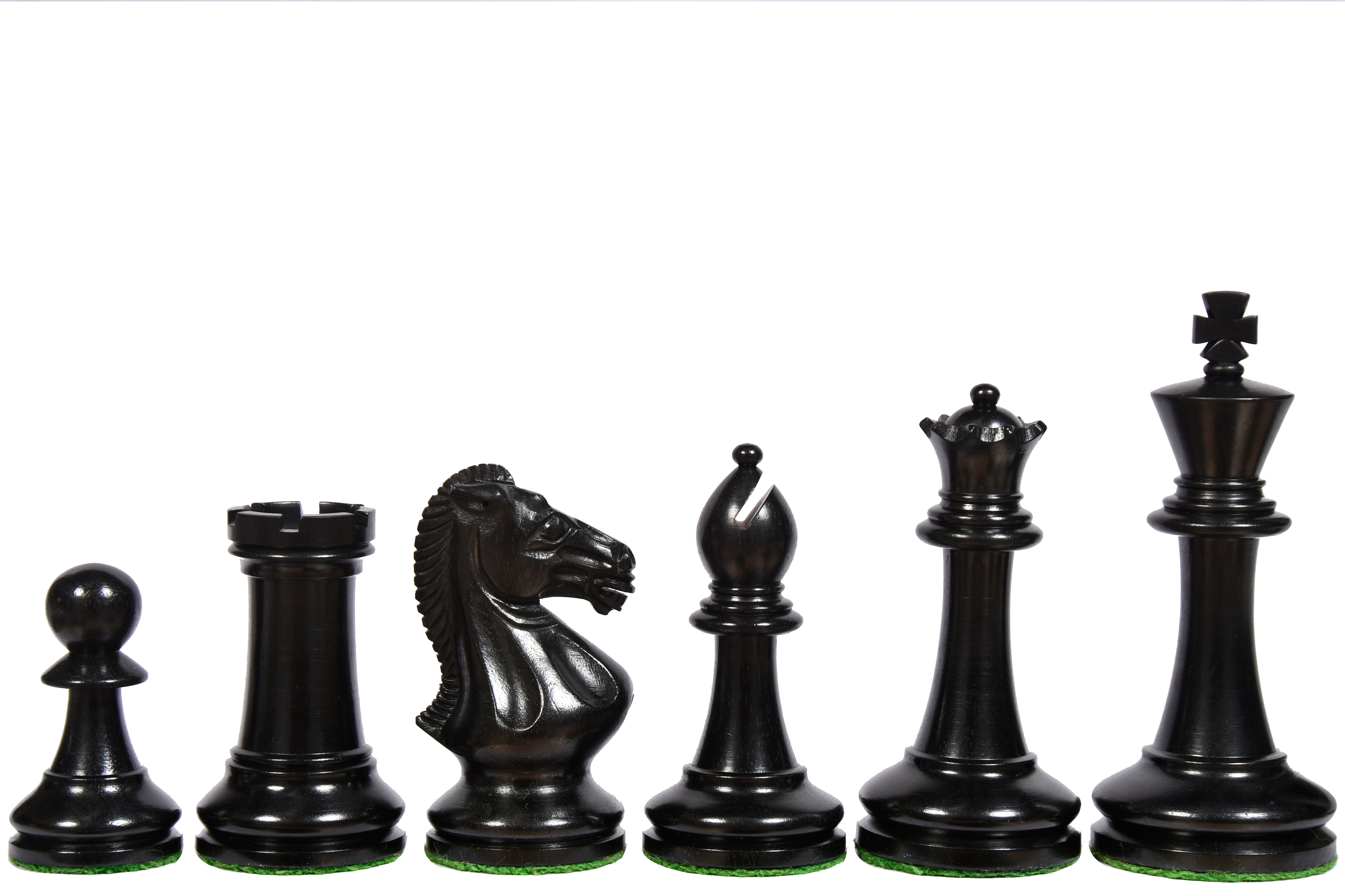 The GM Blitz Edition Staunton Series Chess Pieces in Ebony Wood & Natural Boxwood - 3.75" King