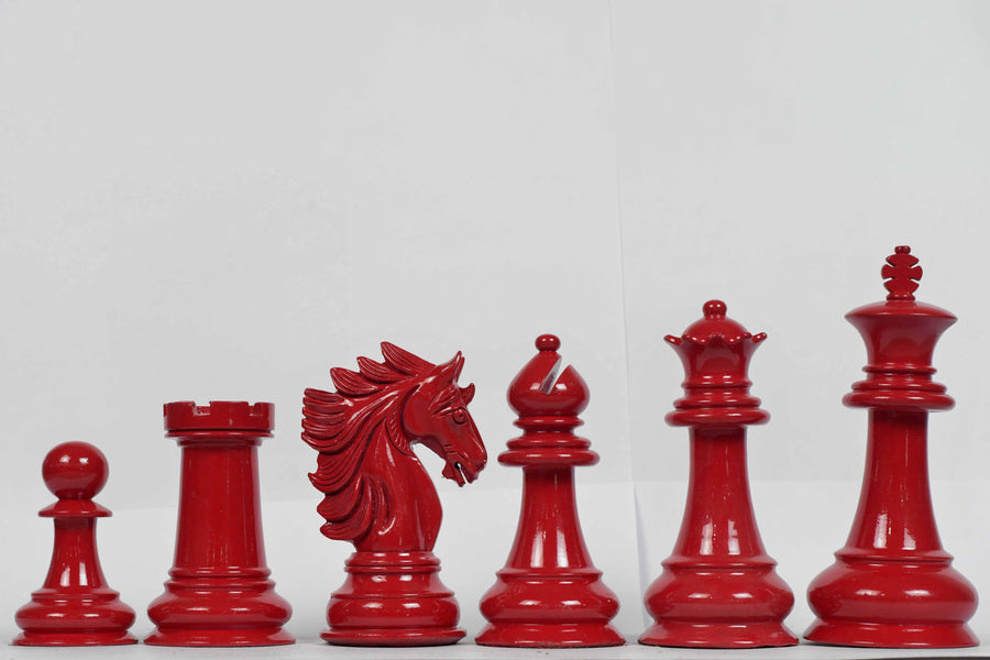Imperfect Chess Pieces in Black Painted & Red Painted Wood - 4.7" King