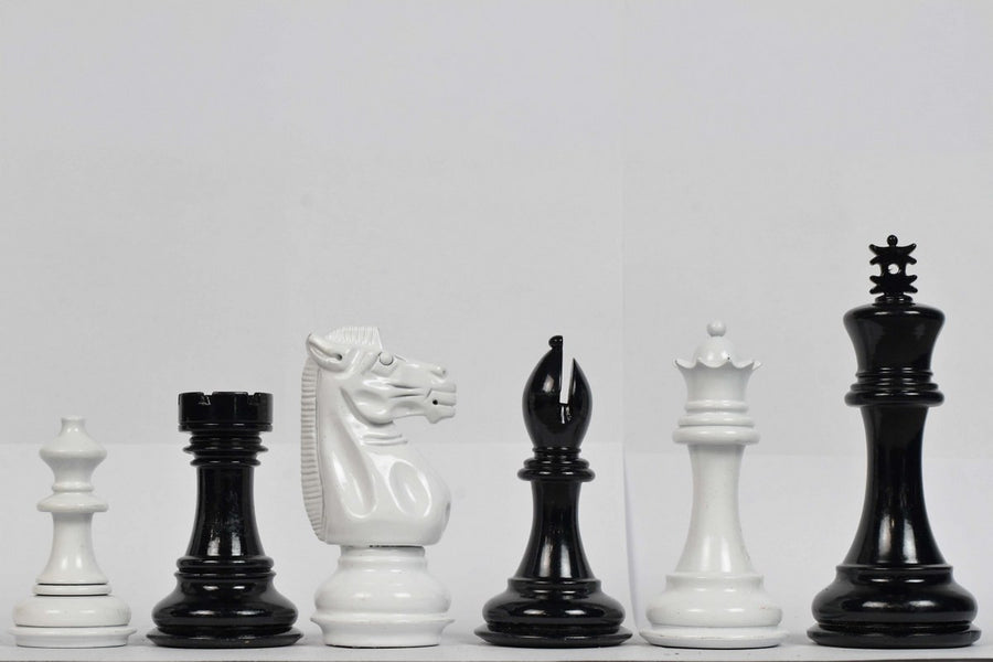 Imperfect Chess Pieces in Black Painted & White Painted Wood - 4.2" King