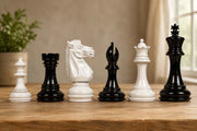 Imperfect Chess Pieces in Black Painted & White Painted Wood - 4.2" King