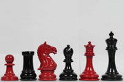 Imperfect Chess Pieces in Red Painted & Black Painted Wood - 3.7" King