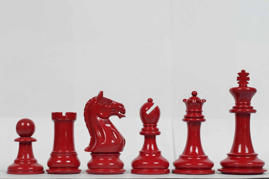 Imperfect Chess Pieces in Red Painted & Black Painted Wood - 3.7" King